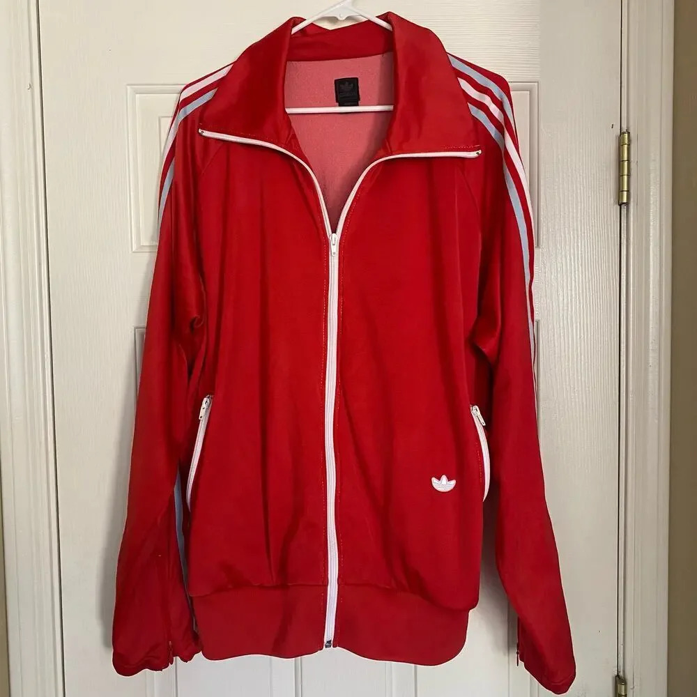 Adidas Y2K 2003 Track Suit Jacket Mens XXL 2XL Red Classic Zip Up Retro Sport